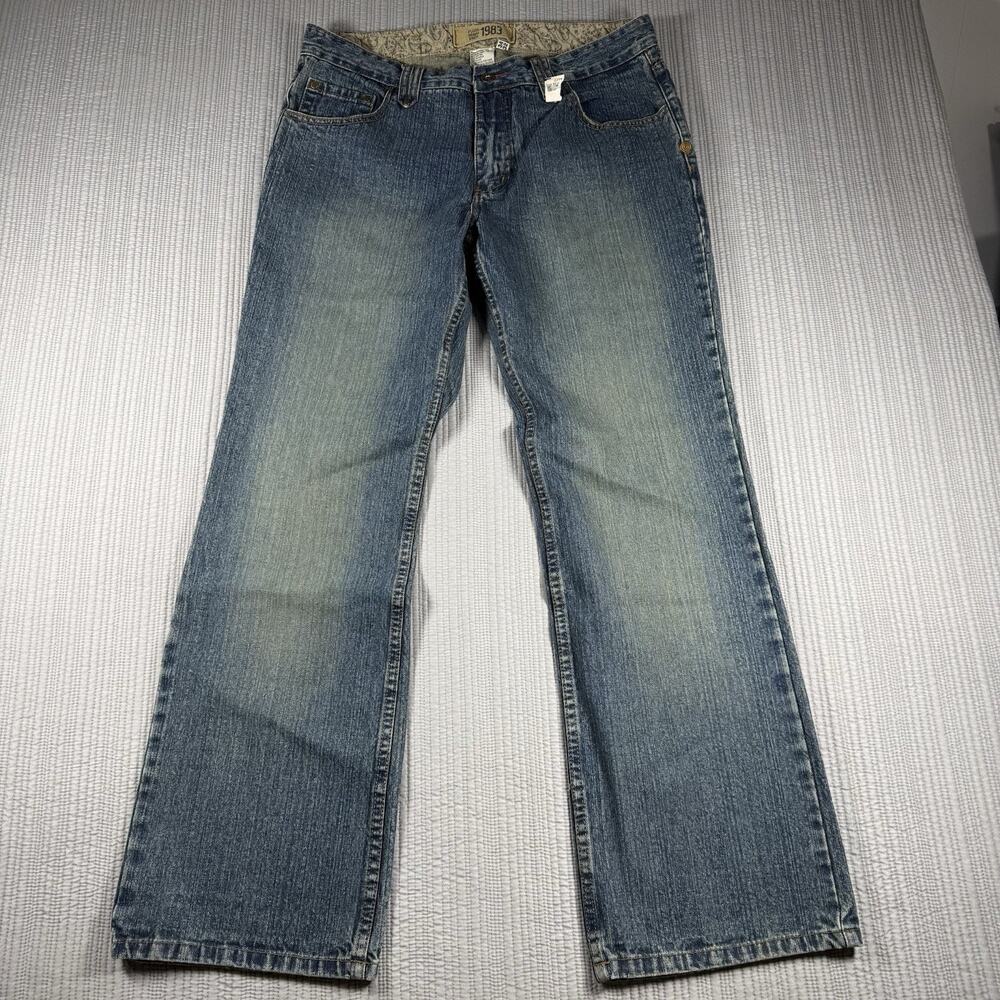 Plugg Jeans Bootcut Men’s 34 X 32 Y2K Vintage Skater Indie Sleaze Embroidered
